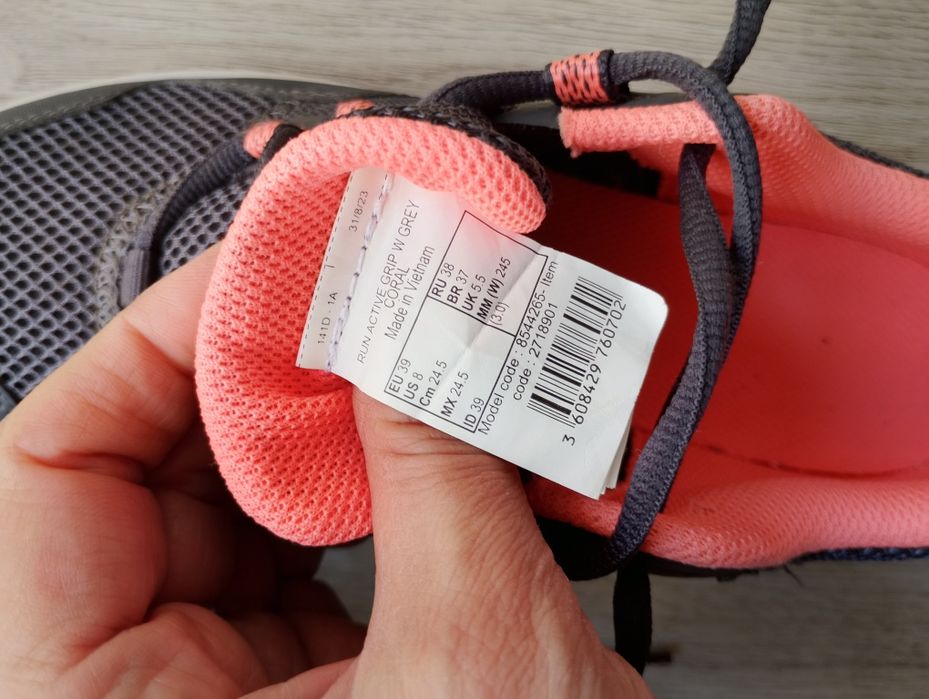 Дамски маратонки Kalenji Run Active Grip, номер 38