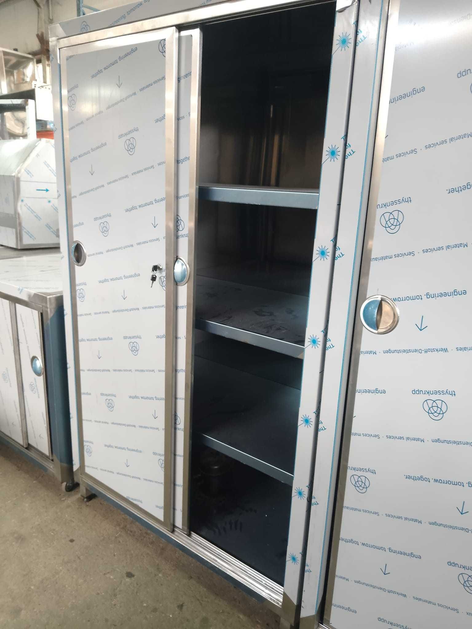 Dulap inox cu 3-4 polite usi culisante / Dulap inox vertical  Horeca /