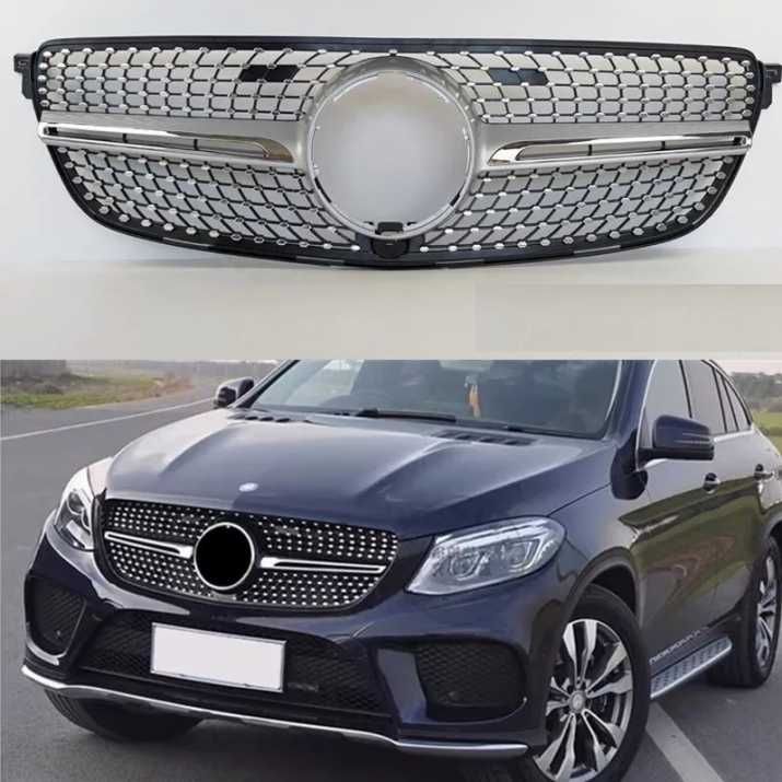 Хромирана Предна решетка за Mercedes GLE W166 GLE350 GLE400 2015, 2018