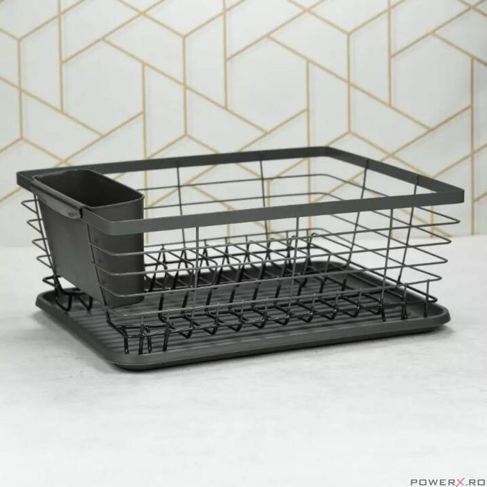 Suport pentru vase, gri, otel-plastic 36,3 x 30,2 x 14,5 cm, Kinghoff