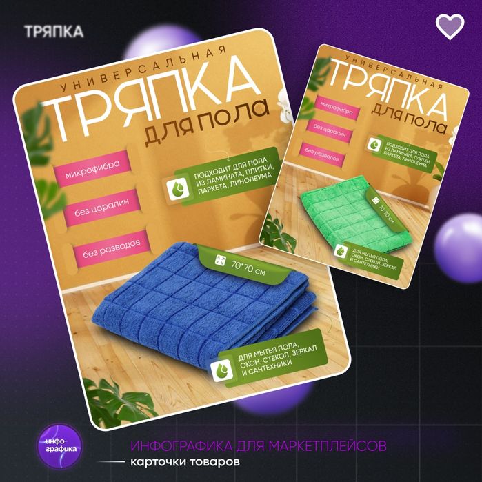Инфографика, карточки товаров, дизайн для маркетплейсов