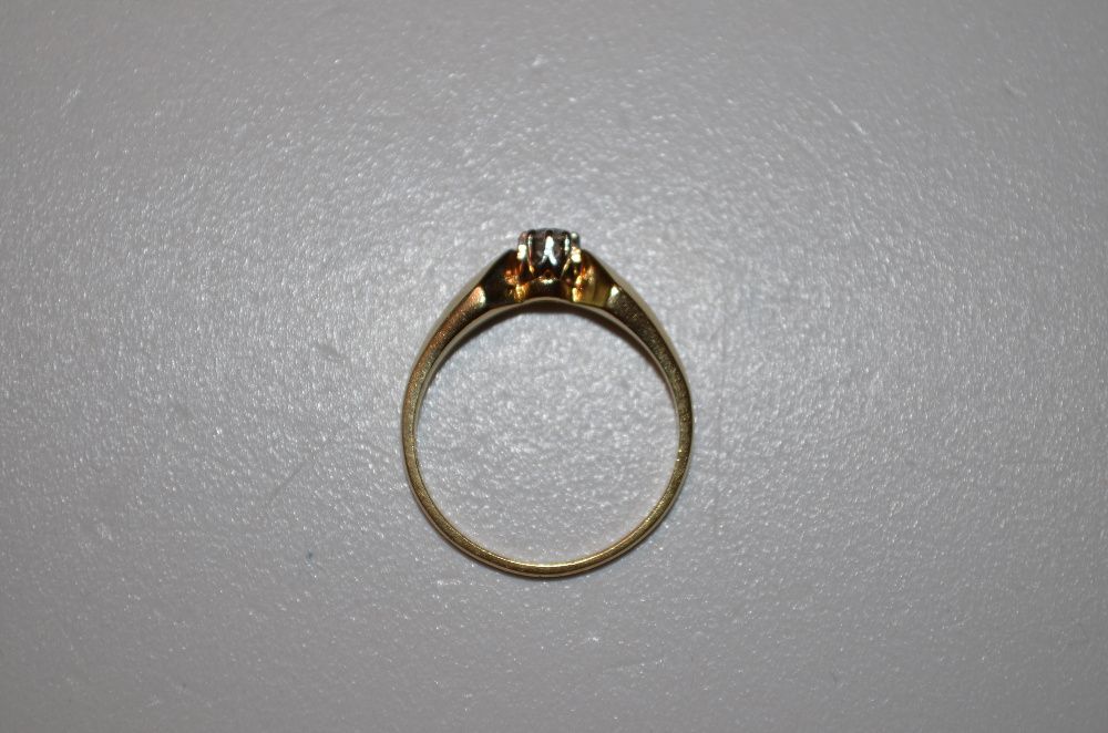 INEL AUR 14K + 1 Diamant = 0.15ct - Solitaire - 3g - Logodna - Vintage