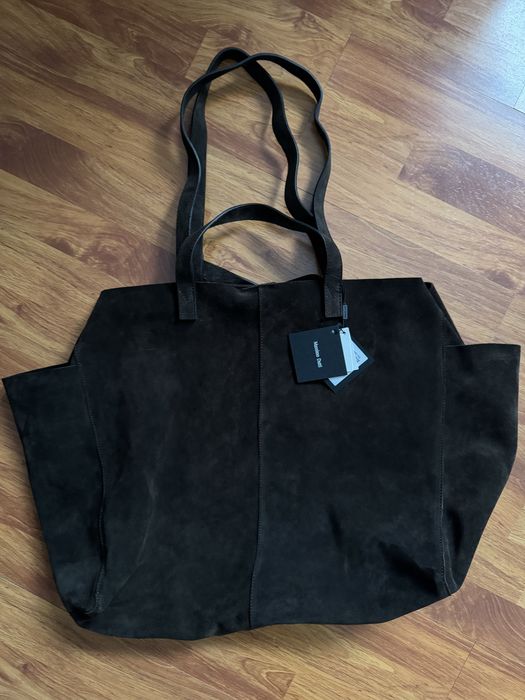 Geanta shopper maxi din piele intorsa massimo dutti.