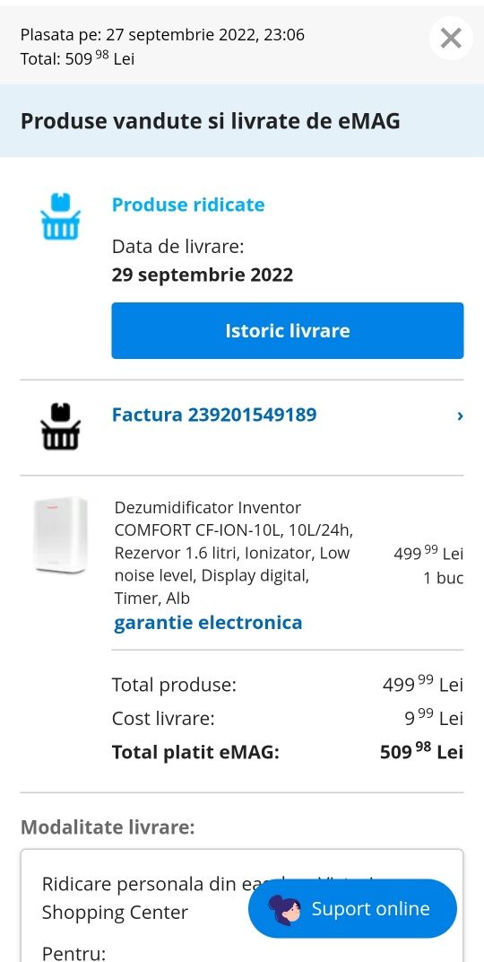 Dezumidificator Inventor COMFORT CF-ION-10L