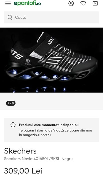 Adidasi Skechers negri cu luminite noi