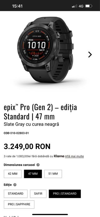 Smartwatch Garmin Epix Pro gen 2 - 47mm