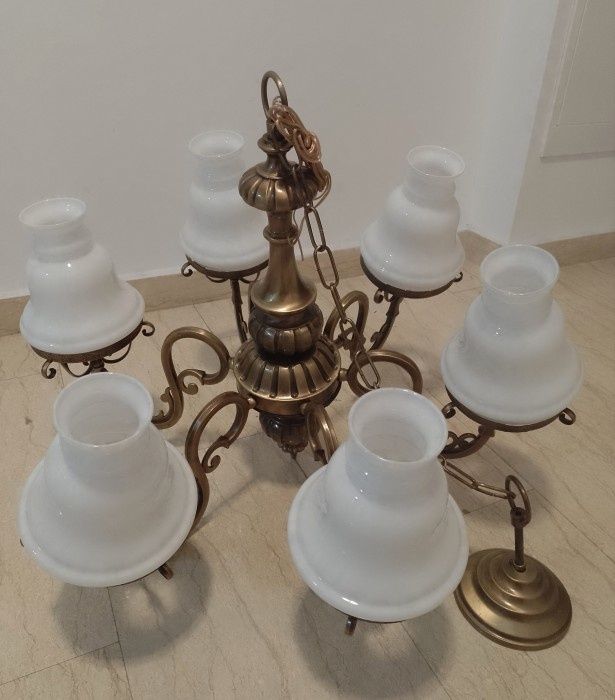 Candelabru deosebit de dimensiuni mari din bronz masiv cu 6 brațe ,pie