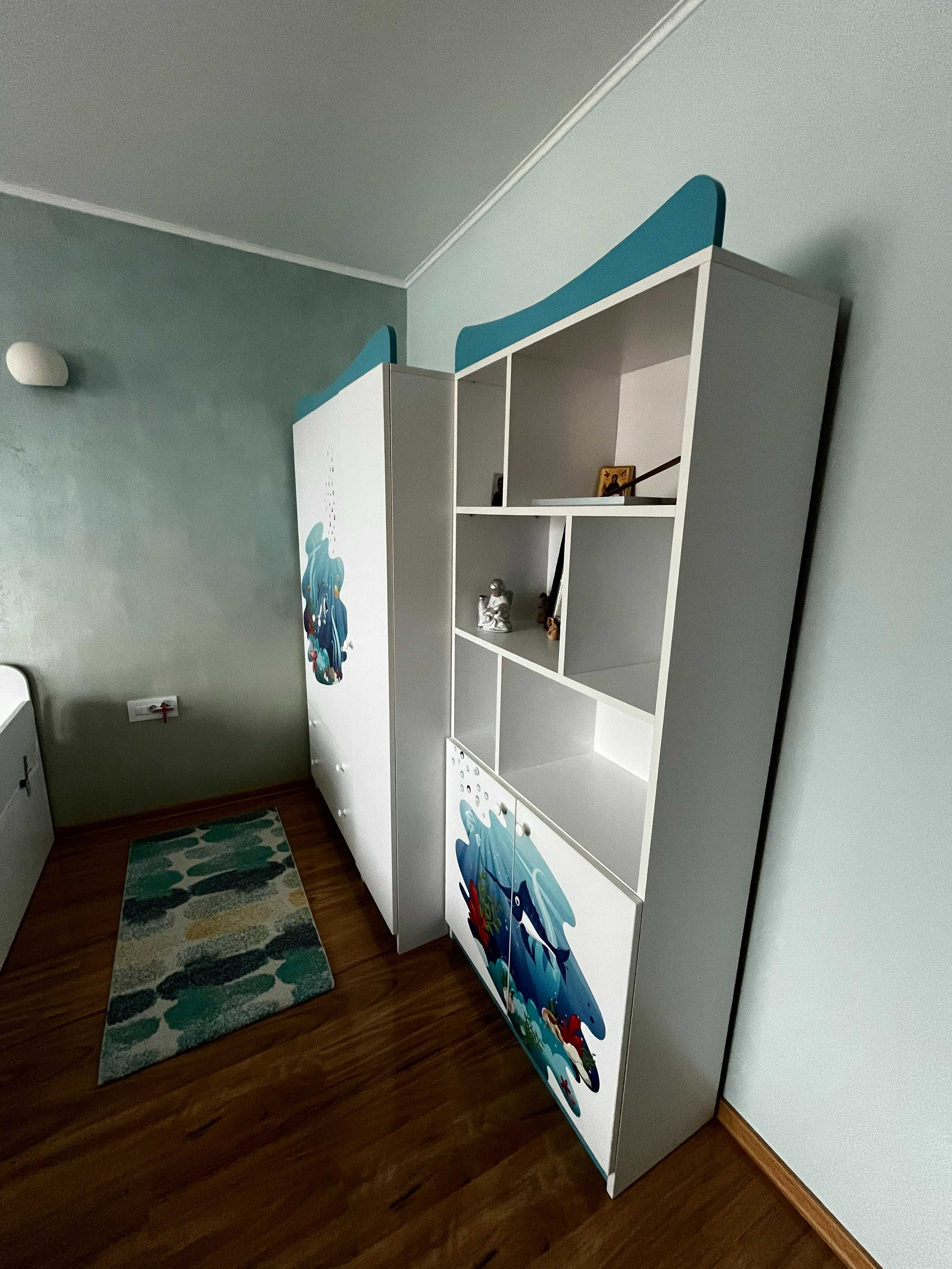 Mobilier dormitor copii (baiat) - model tematic "Ocean life" print 3D