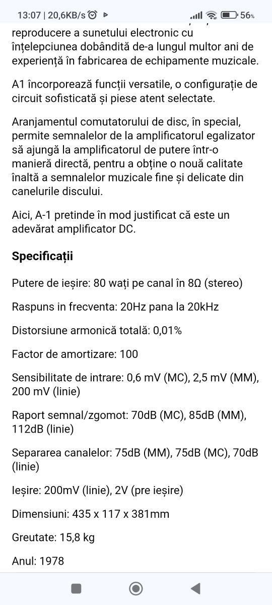 Amplificator(stație) Yamaha A1