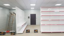 Полки стеллаж витрина торговые для магазина витринный полка
