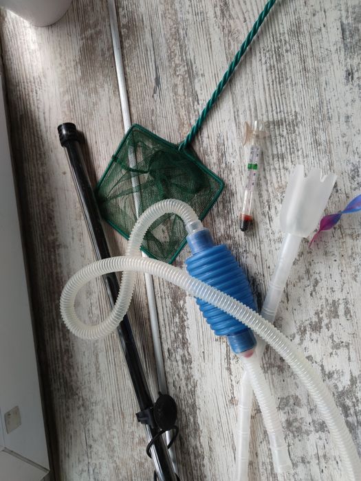 Насос для очистки аквариума, сачок