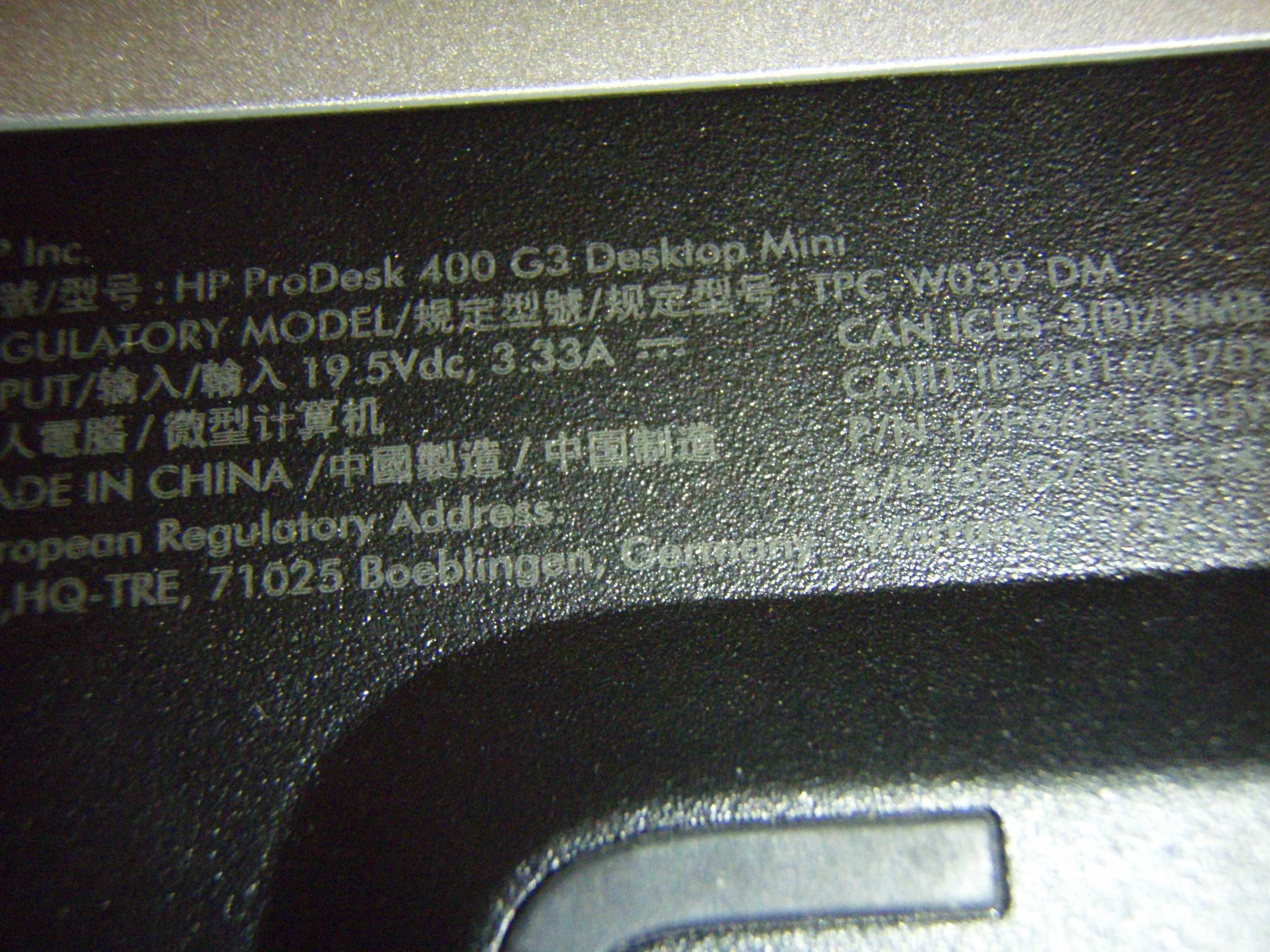 Mini calculator HP ProDesk 400 G3 DM i5-6500T RAM 4 Gb HDD 500 Gb