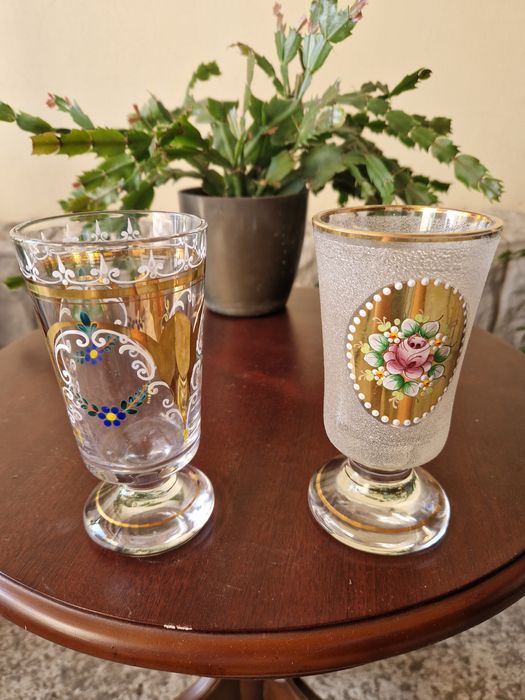 Страхотен лот антикварни чаши Бохемия Bochemia