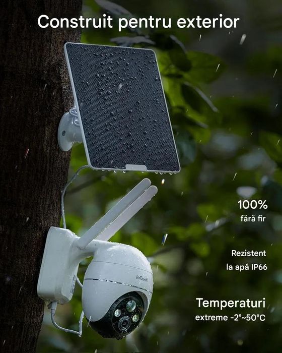 Cameră supraveghere solara  ieGeek 4G exterior 360° SIM CARD NOUA