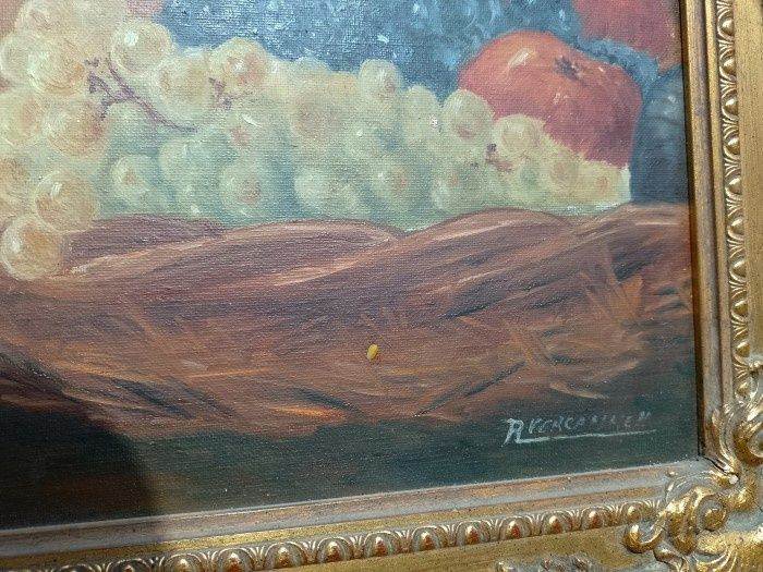 Ulei pe pânză o lucrare foarte veche semnata sec.19 început încadrată