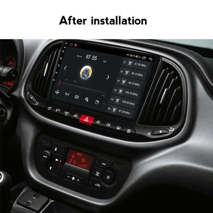 Navigatie Android 14 Fiat Doblo 2015 1/8 Gb Waze CarPlay + CAMERA