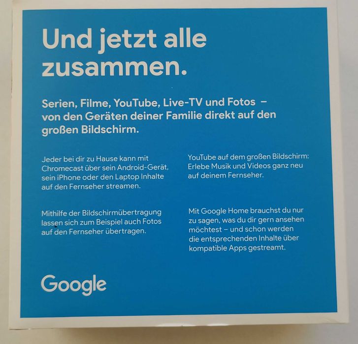 Оригинален Chromecast 3 + адаптор за мрежови кабел RJ45