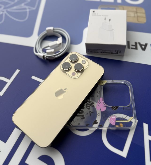 iPhone 14 PRO Gold•128GB•Neverlocked•5G-FARA SCHIMBURI