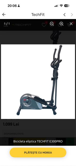 Bicicleta eliptica  fitness Techfit 300 pro -sigilata
