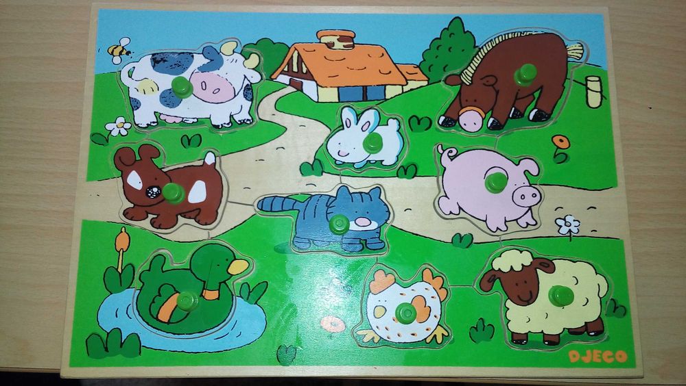 Дървени пъзели за бебешка и  за 3-годишна възраст -по 2,5 лв.