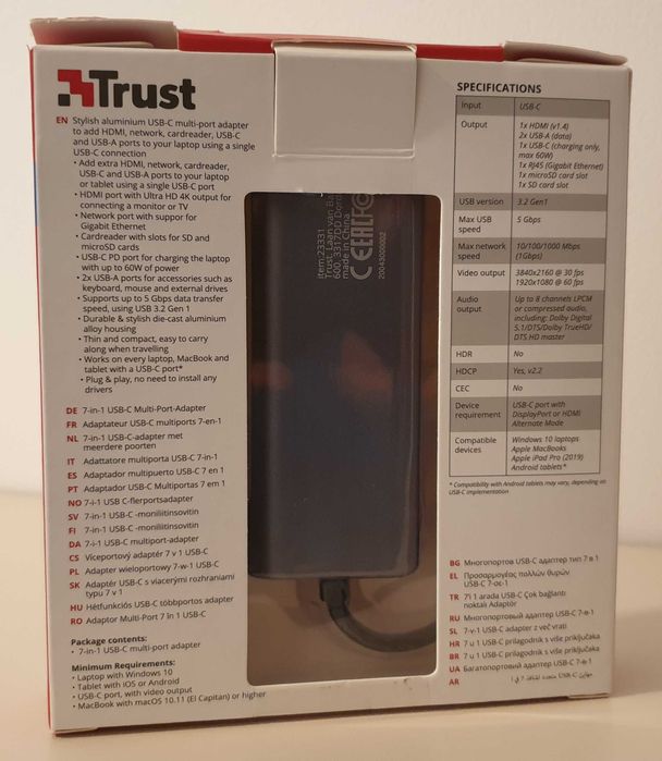 Adaptor multiport Trust Dalyx 7-in-1