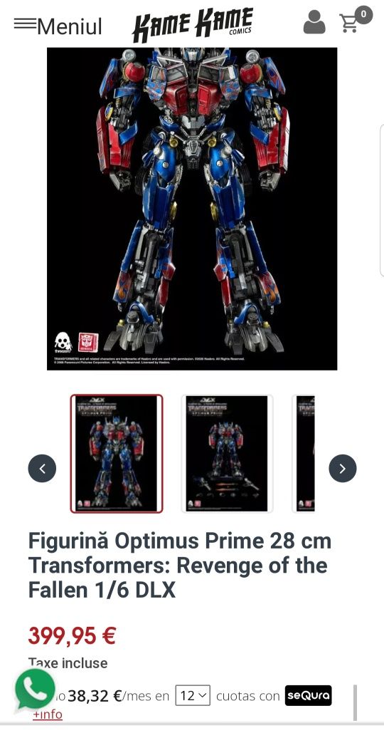 Figurina Optimus Prime Transformers H: 28 cm, articulată Revenge