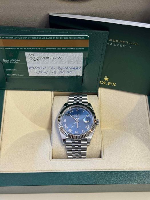 Rolex Datejust 41 mm Blue Roman Dial Jubilee 2020