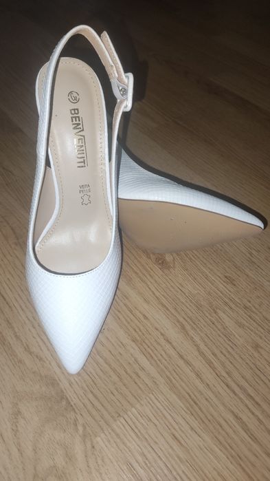 Pantofi piele dama Albi