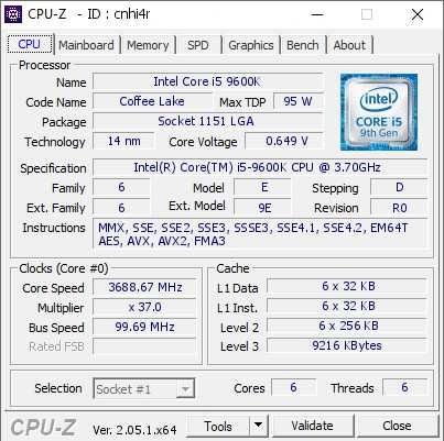 Процесор i5-9600k Почти неизползван!