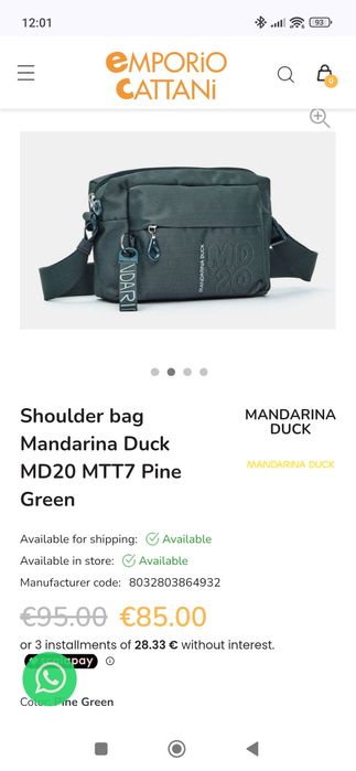 Чанта за през рамо mandarina duck