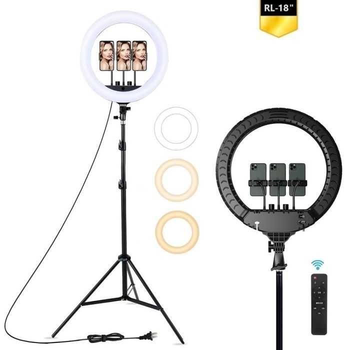 Димируем LED Ринг RL-18 – 18″ | 3 държача за телефон
