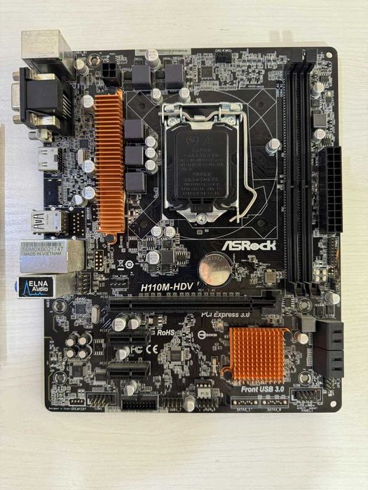 ASRock H110 HDV 1151 soket DDR4 holati ideal + garantiya