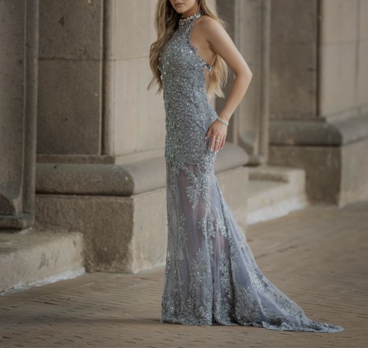 Официална дизайнерска поръчкова рокля + чанта LIZA KAIN