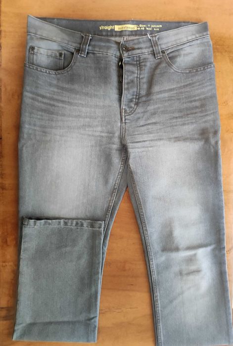 5 blugi slim fit H&M / C&A / BP / iEx, marime 32-US/M/48-EU, alb / gri