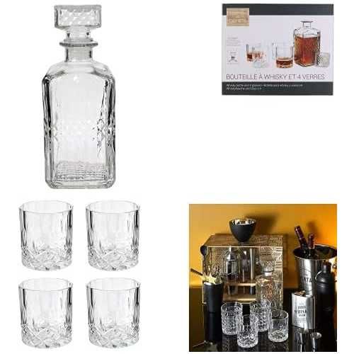 Set decantor si 4 pahare whisky COOK CONCEPT,sticla transparenta,940ml