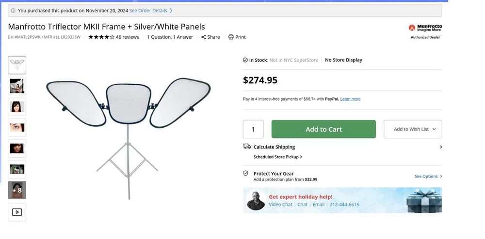 Manfrotto Triflector MKII Frame + Silver/White Panels