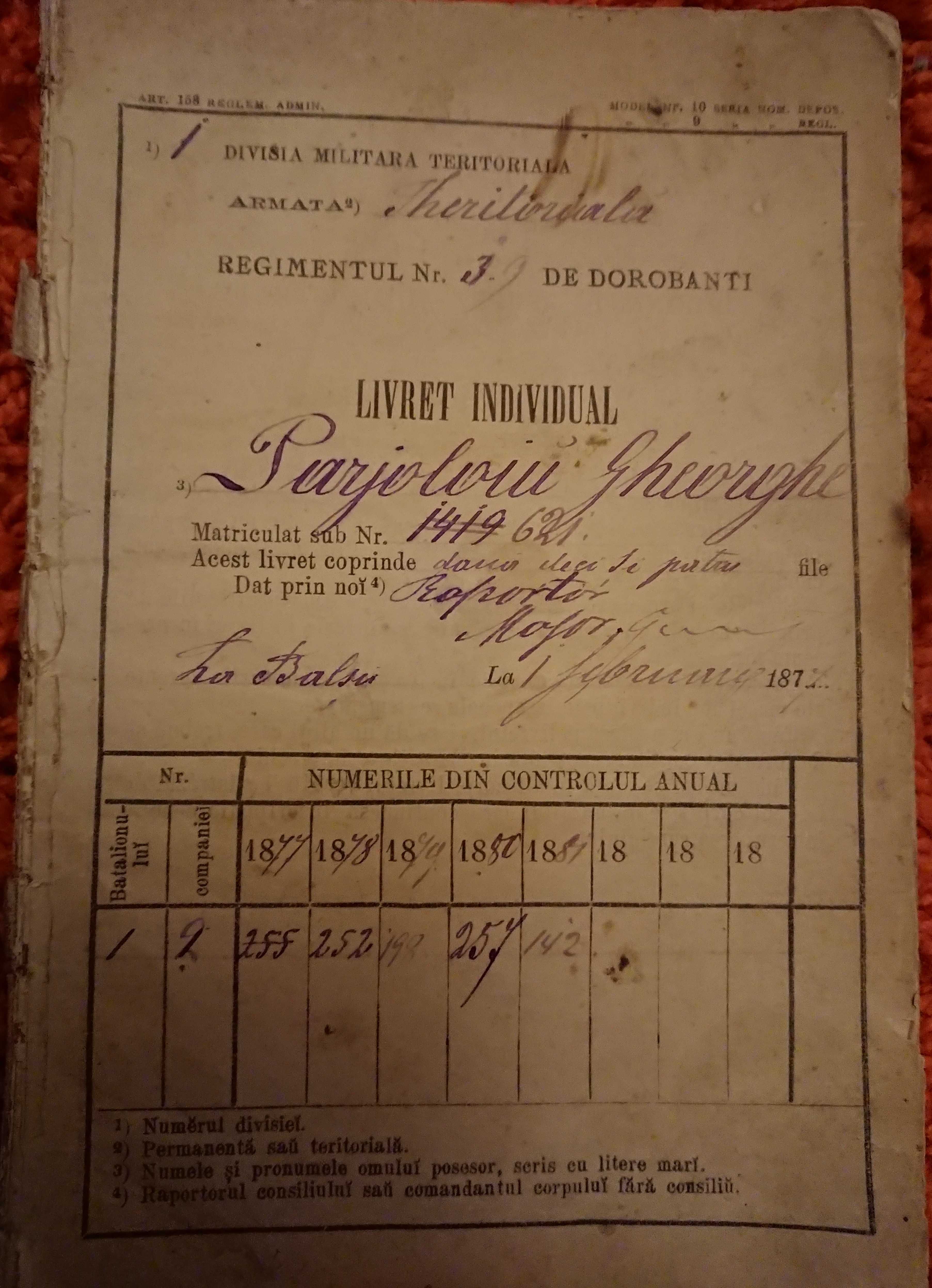 Livret militar 1877