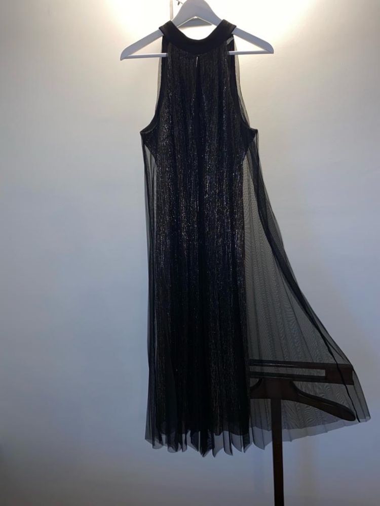 Rochie de seara/ revelion - Uterqe neagră/auriu, plisse