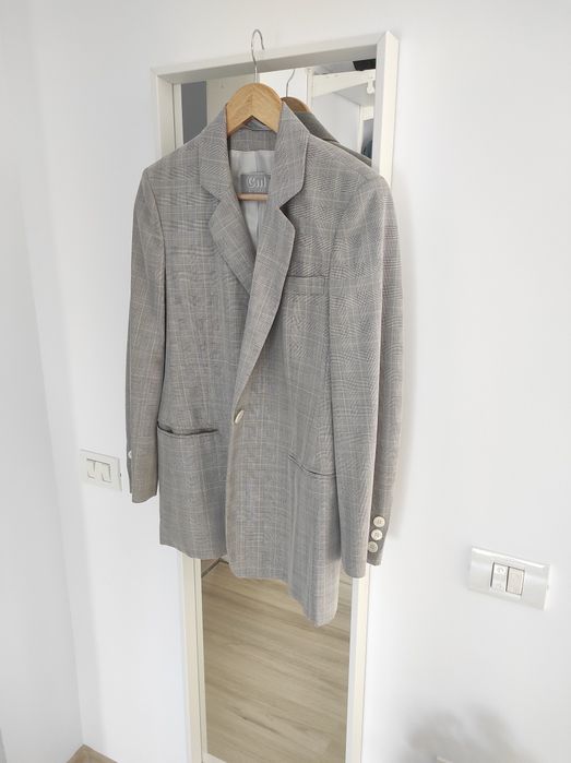 Sacou dama în carouri din vâscoză