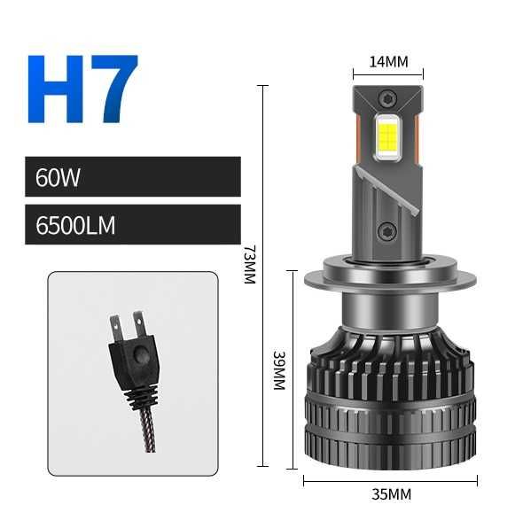 Комплект LED ЛЕД крушки H7 Х7 H4 Х4 12V 120W Canbus без грешки 6000К