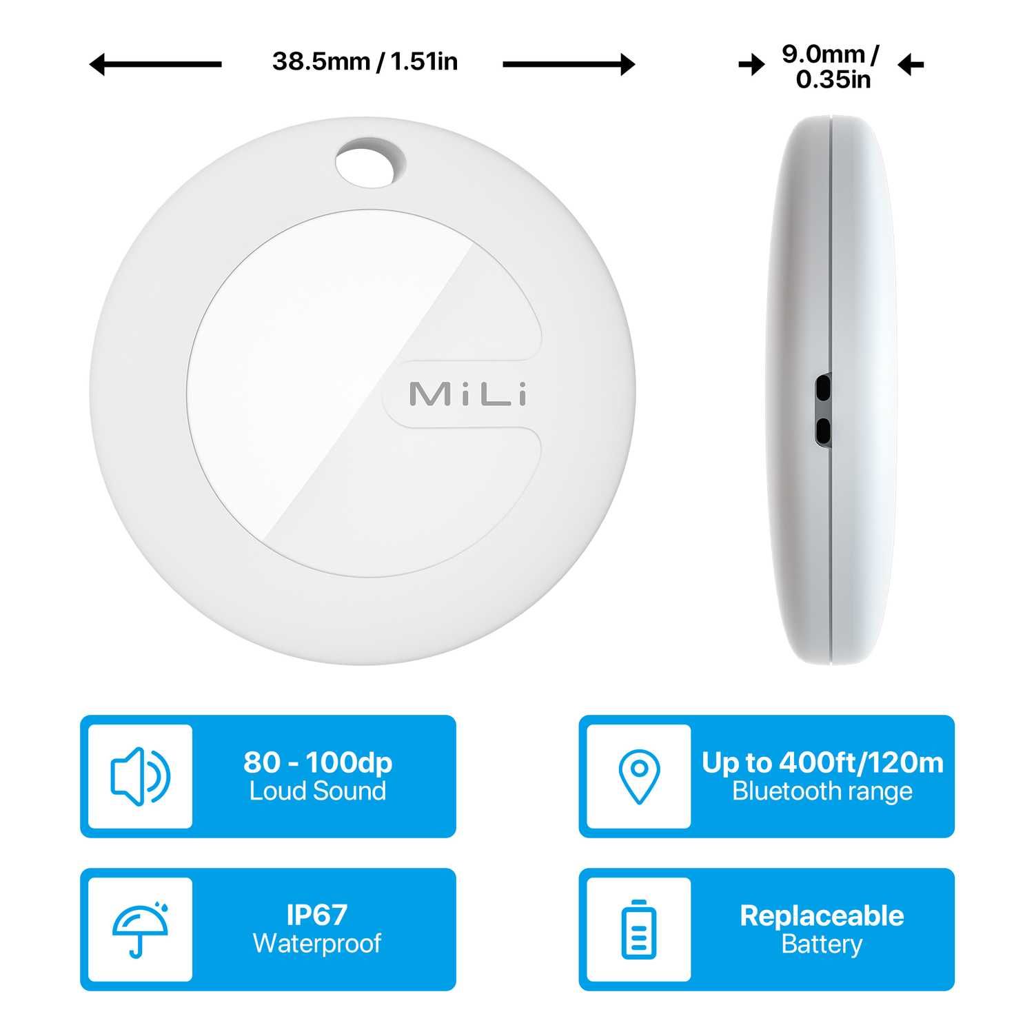 GPS Bluetooth MiTag Tracker Mili HD-P16 (Apple only)