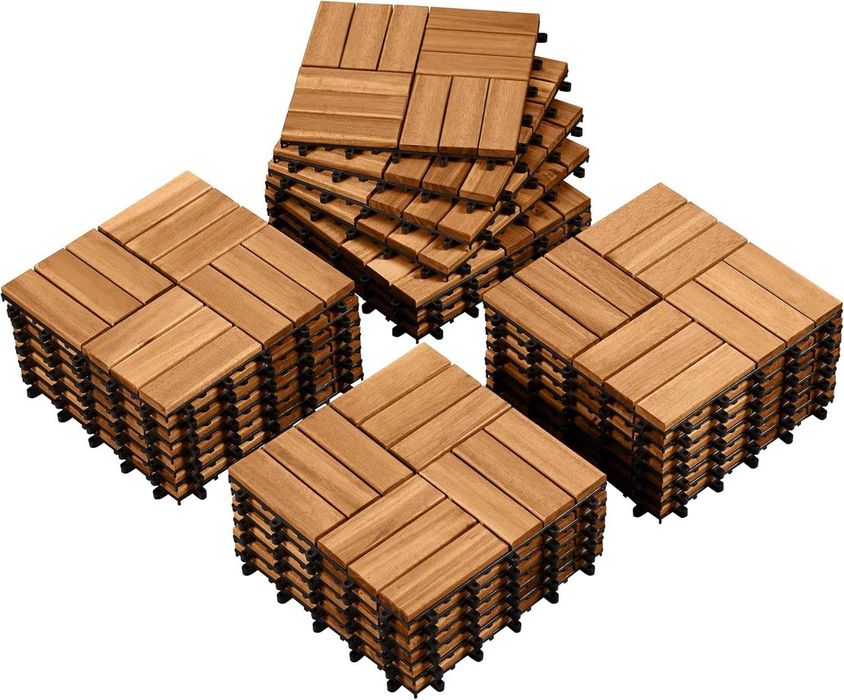Placaj placi terasa lemn acacia 30x30 cm |S 592114 Natural Wood(27pcs)