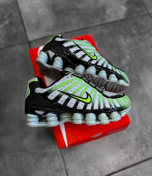 Nike Shox TL - Сиво, черно и неоново зелено мъжки маратонки