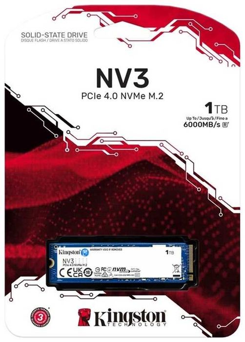 SSD M.2 2280 1TB Kingston NV3 PCIe 4.0 x4 NVMe гарантия ТЕХНОДОМ
