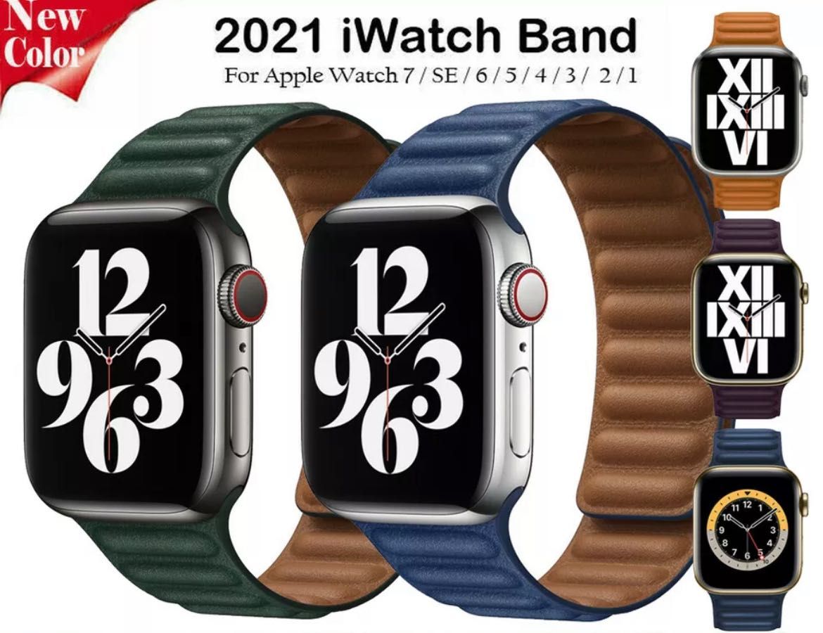 Bratara Leather Loop/Link Apple Watch 8,7,6,5,4,3,2,1,SE NOI