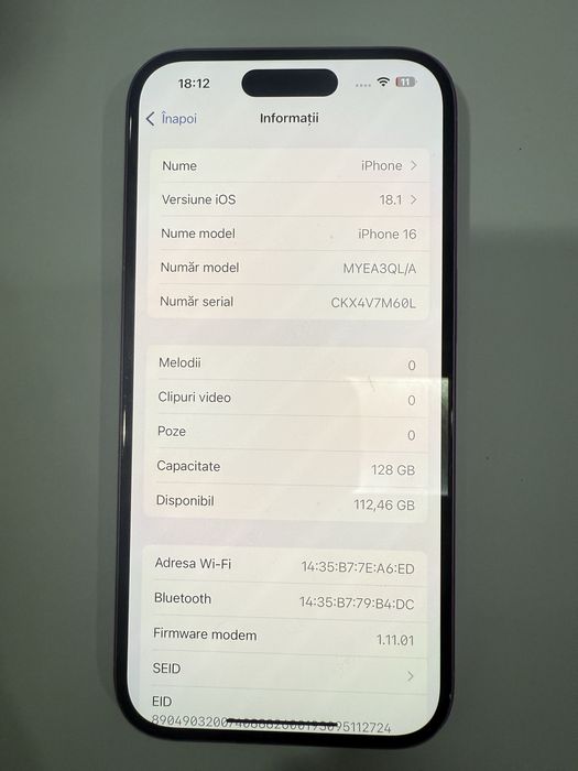 Iphone 16 pink 128 gb