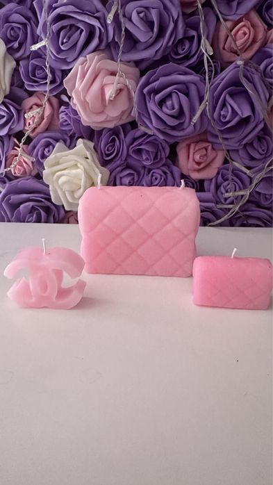 Ръчно изработени свещи Chanel, мече, алпака и др.