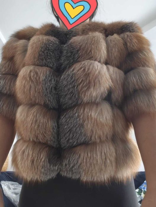 Geaca blana vulpe 2in 1 mărimea M...blana premium!