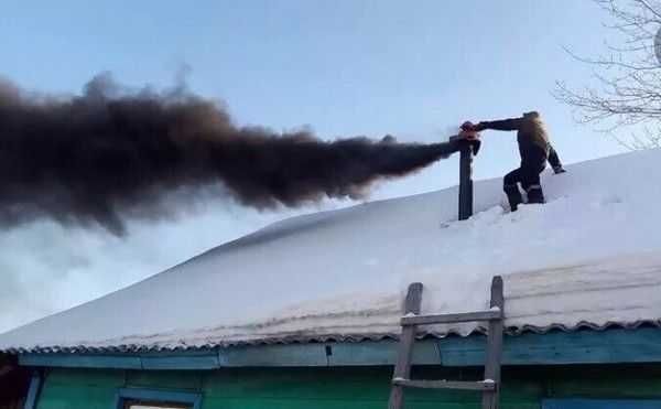 Муржа тазалаймыз. Чистим дымоход