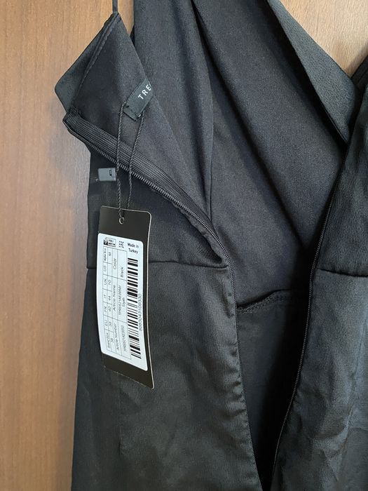 Rochie pentru nunta sau banchet neagra satinata